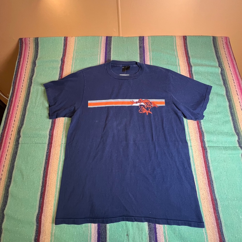 Changes Spiderman T-Shirt Mens Large Navy Blue Vintage 90s Marvel Made in USA